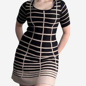 Cute black and cream striped dress